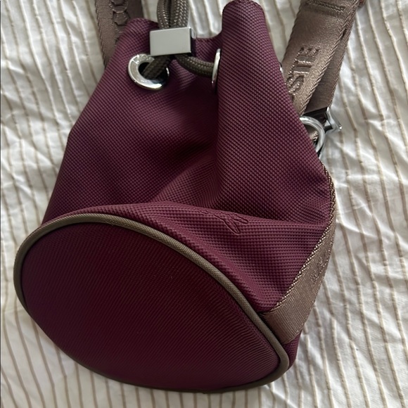 Lacoste Maroon Crossbody Bag with Brown Strap - Picture 5 of 6